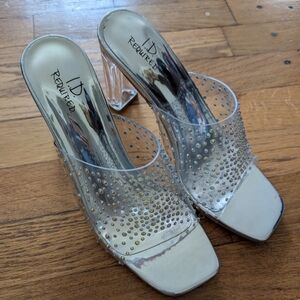 I.D. Required Glitzy Tranparent Sandals